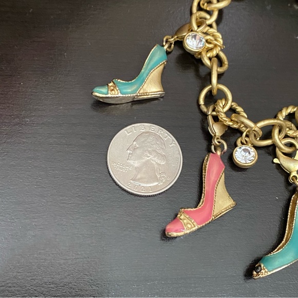 Vintage Unsigned Enamel Shoe Charm Bracelet - Picture 6 of 11